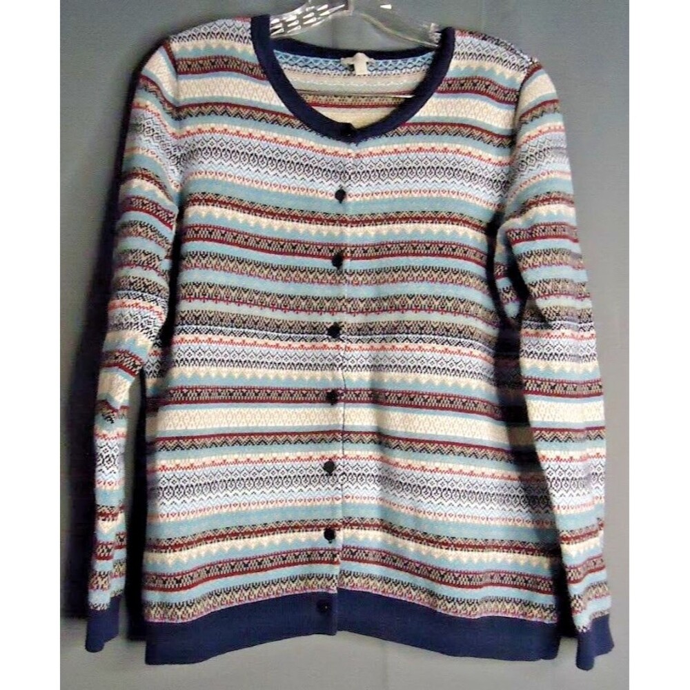 Talbots Button Front Cardigan Multicolored Fair I… - image 2